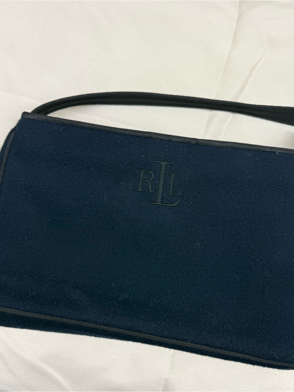 Ralph Lauren Navy and Black RLL Shoulder Clutch
